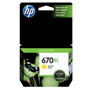 Cartucho Original HP 670XL (CZ120AL) – Amarillo