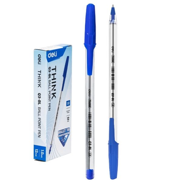 Bolígrafo lapicero Deli Think Q3 Ball Point Pen 1.0 mm Azul