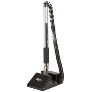 Bolígrafo Lapicero con Base y Cadena para Recepción 0.5 mm, Negro