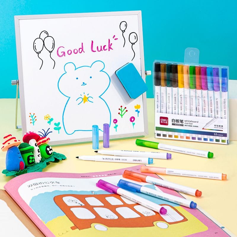 marcadores-punta-fina-de-colores-para pizarra-12 pcs