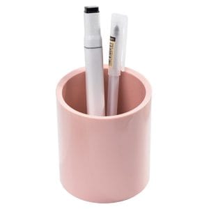 porta-lápiz circular-de estilo minimalista-rosado mate-deli nusign