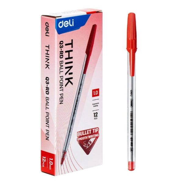 boligrafo-deli-think-q3-ball-point-pen-1-0-mm-rojo-12-unidades