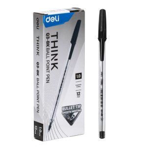 boligrafo-deli-think-q3-ball-point-pen-1-0-mm-negro-12-unidades