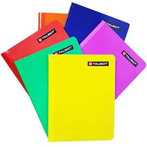 Cuaderno cosido Talbot de 200 páginas rayadas con portada resistente y colores lisos surtidos