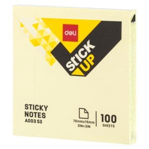 Nota Adhesiva (Post-it) 3x3 Amarillo Pastel - Deli Stick Up A00353