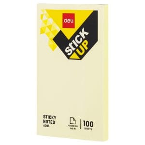 Nota Adhesiva (Post-it) 3x5 Amarillo Pastel, 100 hojas - Deli Stick Up A00553